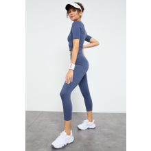 Tommy Life 95285 Petrol Yüksek Bel Slim Fit Kadın Tayt Takımı