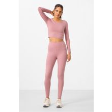 Tommy Life 95286 Gül Kurusu Kadın Yüksek Bel Uzun Kollu Slim Fit Crop Top Tayt Takım