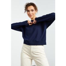 Tommy Life 97114 İndigo Kadın Basic Rahat Form O Yaka Kadın Sweatshirt