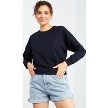 Tommy Life 97114 Lacivert Kadın Basic Rahat Form O Yaka Kadın Sweatshirt