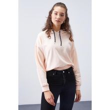 Tommy Life 97115 Somon Uzun Kol Rahat Form Kapüşonlu Kadın Sweatshirt