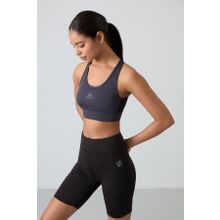 Tommy Life 97121 Antrasit Kadın Çapraz Sırt Detaylı Slim Fit U Yaka Spor Büstiyer