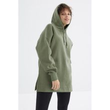 Tommy Life 97242 Çağla Reglan Kol Basic Kapüşonlu Oversize Tunik