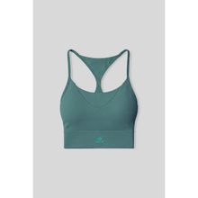 Tommy Life Orman Yeşili Standart Fit Baskılı Sırt Detaylı Kadın Spor Büstiyer - 97300 - XL