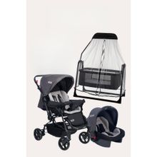 Tommybaby Luna 4 Adet Beşik Antrasit Bebek Arabası Puset Yağmurluğu