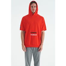 Tommylife 88195 Fiesta Kanguru Cepli Yazı Nakışlı Kapüşonlu Erkek T-Shirt