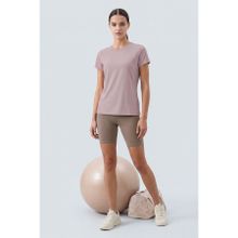 Tommylife 97144 Basic Kısa Kol Standart Kalıp O Yaka Gül Kurusu Kadın T-shirt