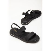 Tonny Black TBACR817 Siyah Keten Kadın Sandalet