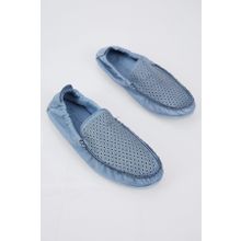Tonny Black TBV05 Arkası Lastikli Hakiki Deri Mavi Erkek Loafer