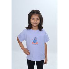 Toontoy 24979 Kız Çocuk Baskılı Bisiklet Yaka Kısa Kollu Tişört