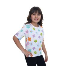 Toontoy 24980 Kız Çocuk Bisiklet Yaka Kısa Kollu Baskılı Tişört