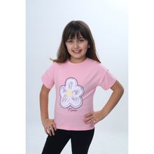 Toontoy 25006 Kız Çocuk Baskılı Bisiklet Yaka Kısa Kollu Tişört