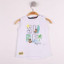 Toontoy Erkek Bebek Surf Baskılı Atlet - 6 Ay - Beyaz