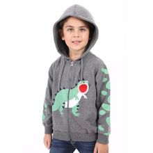 Toontoy Erkek Çocuk Baskılı Hırka Antrasit Melanj 5 YAŞ