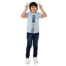 Toontoy New York City Baskılı Mavi Erkek Çocuk T-shirt