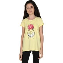 Toontoy Parfüm Nakışlı Sarı Kız Çocuk T-Shirt