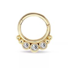Top Top Üç Taş Altın Helix Piercing