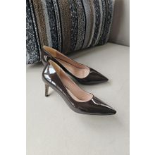 Topukla 036 450 Kahve Rugan Kadın Stilletto Ayakkabı