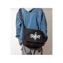 Touz Moda Rock Serisi Slipknot Baskılı Siyah Unisex Postacı Çantası