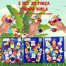 Tox T181 T772 T782 Taşıtlar Evcil ve Vahşi Hayvanlar 3 Set 30 Parça Parmak Kukla