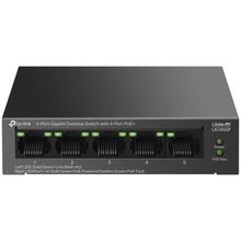 TP-Link LS105GP Green Tech 5 Port Gigabit 4 Port PoE Metal Kasa 65W Yönetilemez Masaüstü Switch