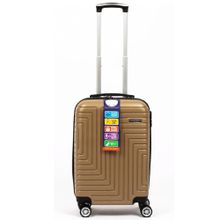 Travel POLO A1004 Abs Makyaj Çantası Orta ve Büyük Boy Gold 3'lü Valiz Seti