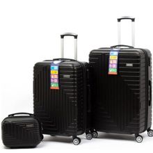 Travel Polo A1004 Siyah 3'lü ABS Valiz Seti