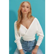 Trend Alaçatı Stili ALC-019-053-BLZ Ekru Kadın Bluz