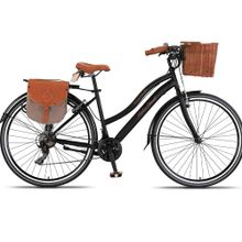 Trendbisiklet Retro Classic 28 Jant 21 Vites Shimano Siyah-Kahverengi Şehir Bisikleti