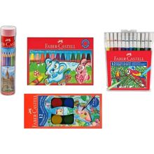 trendbizim Faber Castell 4'lü Boyama Seti12'li Suluboya 12'li Kuruboya 12'li Pastel Boya 12'li Keçeli Kalem
