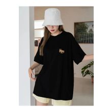 Trendseninle Logo Baskılı Hope Siyah Kadın T-shirt