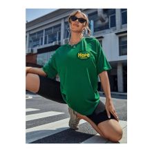 Trendseninle Logo Baskılı Hope Yeşil Kadın T-shirt