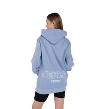 Trendseninle Mad For Nothing Baskılı Bebemavisi Siyah Oversize Kapüşonlu Kadın Sweatshirt