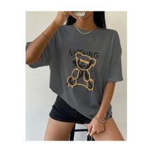 Trendseninle Nothing Else Füme Oversize Kadın T-shirt