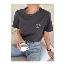 Trendseninle Sunshine Baskılı Füme Oversize Kadın T-shirt