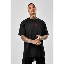 Trendseninle The End Baskılı Siyah Oversize Erkek T-shirt