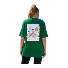 Trendseninle Today Was Baskılı Yeşil Oversize Kadın T-shirt