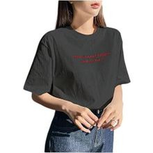 Trendseninle Zero In Your Target Baskılı Füme Oversize Kadın T-shirt