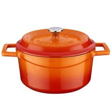 Trendy Döküm Yuvarlak 20 cm Turuncu Derin Tencere