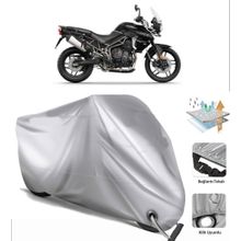 Triumph Tiger 800 XR Siyah Arka Çanta Uyumsuz Ultra Kalın Su Geçirmez Motor Brandası