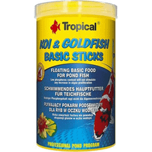 Tropical 1000 ml 80 gr Koi Goldfish Basic Sticks Havuz Balıkları için Yüzücü Temel Balık Yemi