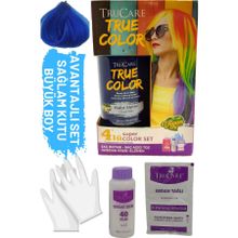 Trucare Truecolor Bulut Mavisi Saç Açıcı ve Eldivenli Saç Boyası Seti