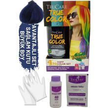 Trucare Truecolor Mavi Saç Açıcı ve Eldivenli Saç Boyası Seti