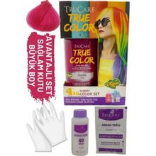Trucare Truecolor Pembe Saç Açıcı ve Eldivenli Saç Boyası Saç Boyası Seti