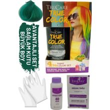 Trucare Truecolor Zümrüt Yeşili Saç Açıcı ve Eldivenli Saç Boyası Seti