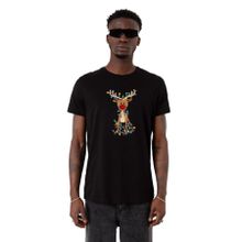 Tshirthane Adorable Reindeer Christmas Siyah Erkek T-shirt