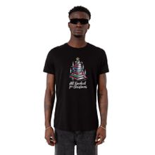 Tshirthane All Booked For Christmas Siyah Erkek T-shirt