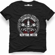 Tshirthane American Road Race Siyah Erkek T-shirt
