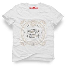 Tshirthane Balık Burcu Pisces Beyaz Erkek Tshirt