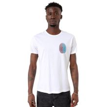 Tshirthane Bordo Mavi Parmak İzi Beyaz Erkek T-shirt